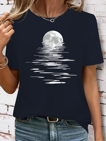 Μπλουζάκι από Milk Silk ύφασμα, ανάμειξη πολυεστέρα-σπαντέξ, χωρίς γιακά, χαλαρή γραμμή, κοντά μανίκια