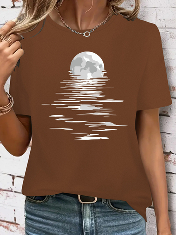 Μπλουζάκι από Milk Silk ύφασμα, ανάμειξη πολυεστέρα-σπαντέξ, χωρίς γιακά, χαλαρή γραμμή, κοντά μανίκια