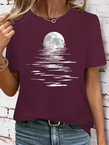 Μπλουζάκι από Milk Silk ύφασμα, ανάμειξη πολυεστέρα-σπαντέξ, χωρίς γιακά, χαλαρή γραμμή, κοντά μανίκια