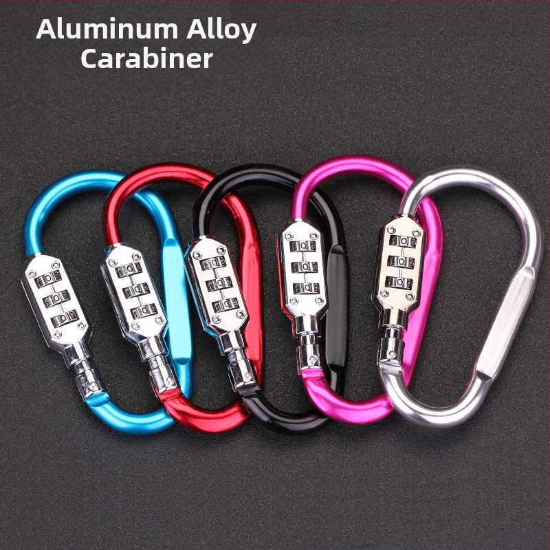 Механична заключваща карабина за раници и каски, алуминиева сплав, модел NF6301, марка LOCK NF/Newfield, дебелина на заключващата пръчка 6 мм