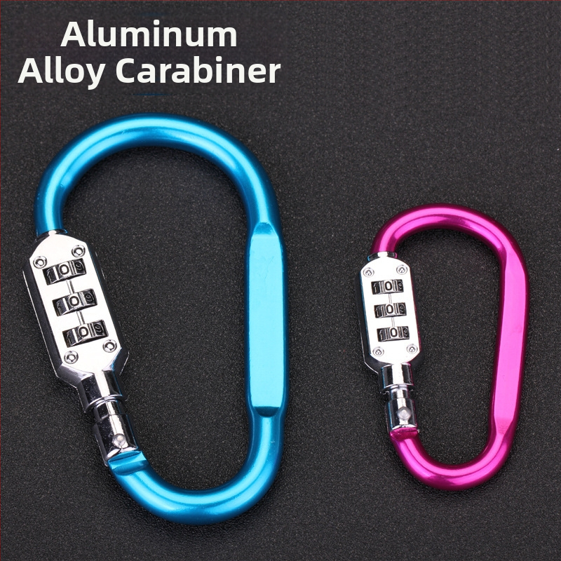 Механична заключваща карабина за раници и каски, алуминиева сплав, модел NF6301, марка LOCK NF/Newfield, дебелина на заключващата пръчка 6 мм