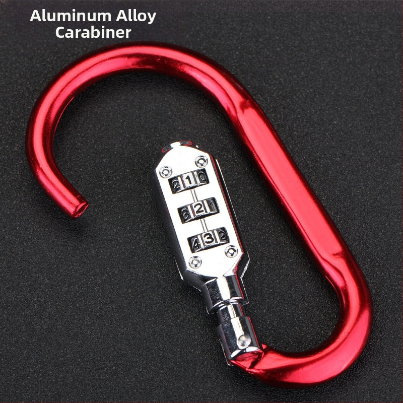 Механична заключваща карабина за раници и каски, алуминиева сплав, модел NF6301, марка LOCK NF/Newfield, дебелина на заключващата пръчка 6 мм