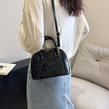 Bei Van Hee Crossbody τσάντα shell με υφή κροκοδειλου, PU υλικό, φερμουάρ, θήκη τηλεφώνου