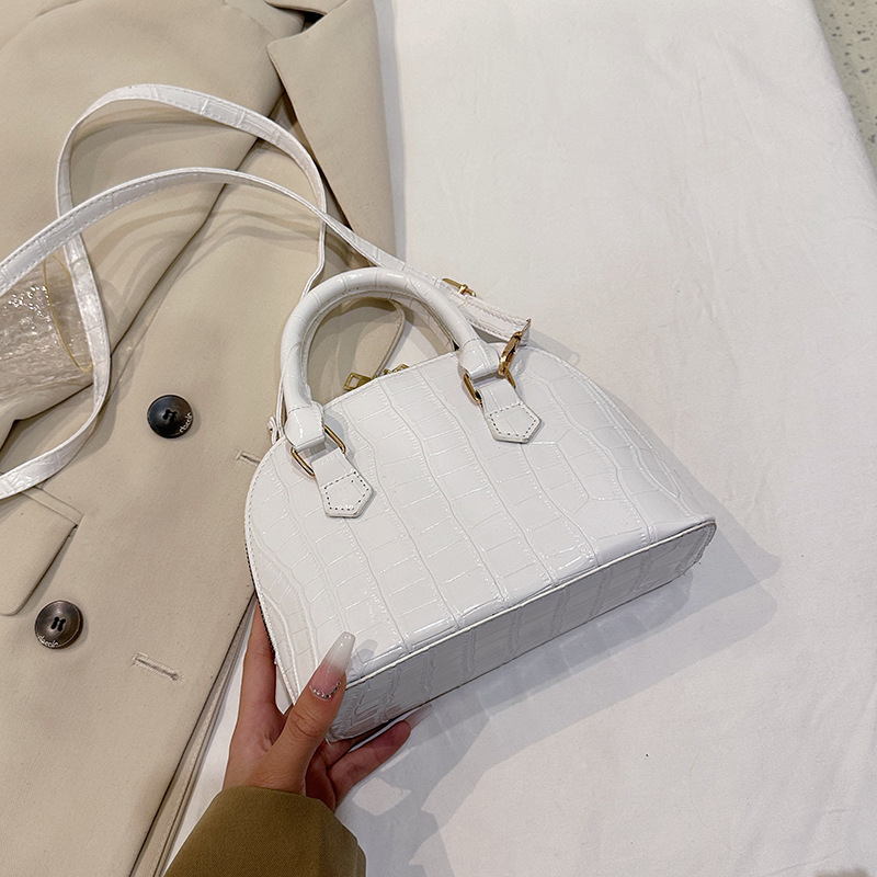 Bei Van Hee Geantă crossbody shell cu textură de crocodil, PU material, fermoar, buzunar pentru telefon