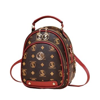 Rucsac mini din PU moale, trei în unu pentru călătorii, design dual, capacitate mare, închidere cu fermoar