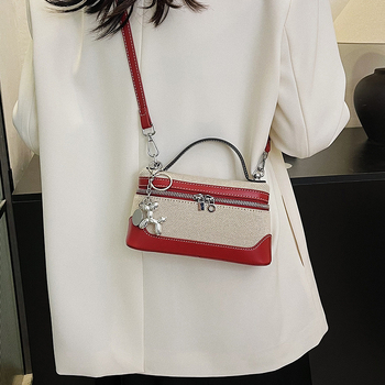 Τσάντα crossbody PU, Αστικός μινιμαλισμός, Μικρό τετράγωνο σχήμα, Οριζόντιο σχήμα, Κλείσιμο με φερμουάρ