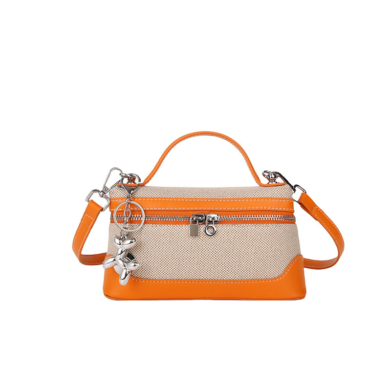 PU crossbody táska, városi minimalist stílus, kis négyzet alakú, vízszintes formájú, cipzáras zárás