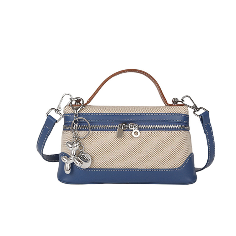 PU crossbody táska, városi minimalist stílus, kis négyzet alakú, vízszintes formájú, cipzáras zárás