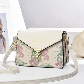 Дамска PU чанта през рамо с хоризонтална квадратна форма, уличен стил, магнитно закопчаване, подплата от полиестер