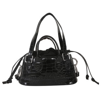 Γυναικεία crossbody τσάντα από PU, street-trend στυλ, τετράγωνης σχεδίασης τσάντα, κλείσιμο με κορδόνι, σχήμα μαξιλαριού.