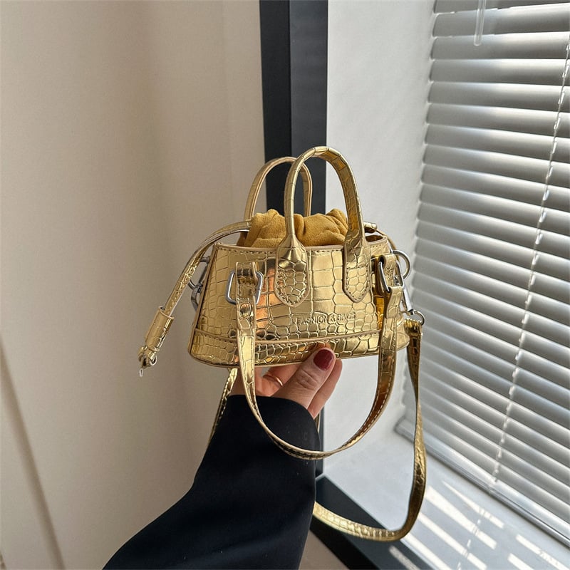 Női PU anyagú crossbody táska, utcai stílus, négyzet alakú dizájn, húzózsinóros zárás, párna alak.