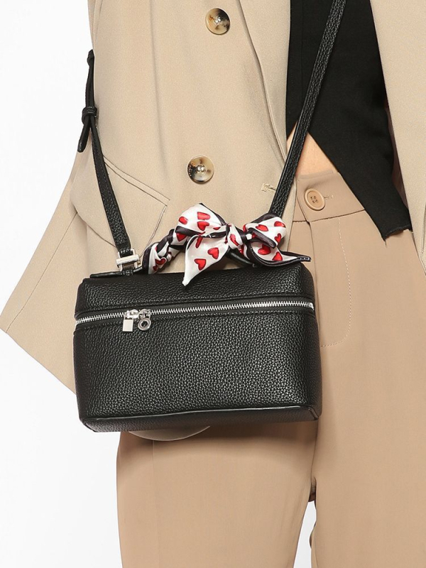 Дамска чанта тип кутия, PU материал, градски минималистичен стил, квадратна форма, ципово затваряне