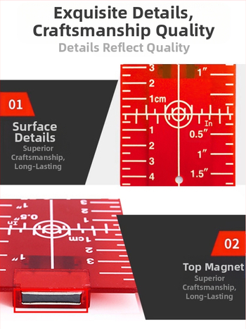 Лазерен нивелир с магнитна целева плоча, инфрачервени и видими лазерни лъчи за таванно подравняване, работа на лазерен принцип