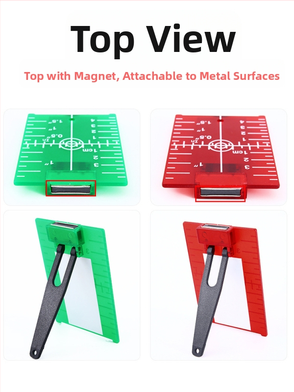Лазерен нивелир с магнитна целева плоча, инфрачервени и видими лазерни лъчи за таванно подравняване, работа на лазерен принцип