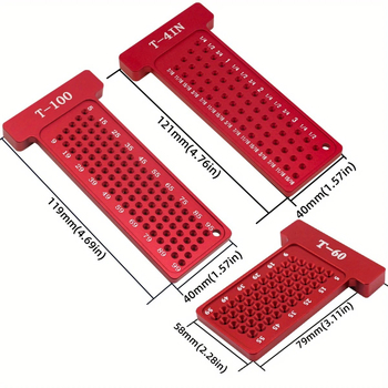 XYT алуминиева сплав – дървообработващ локатор за чертане, Т-тип линеар с отвори, метрични и имперски единици, правоъгълен инструмент за измерване