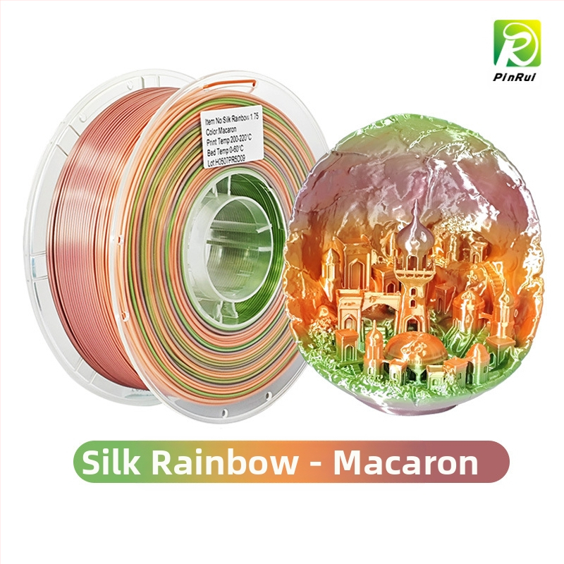 3D принтер PLA филамент Pinrui — копринен финиш, кръгло сечение, плътност 1.24