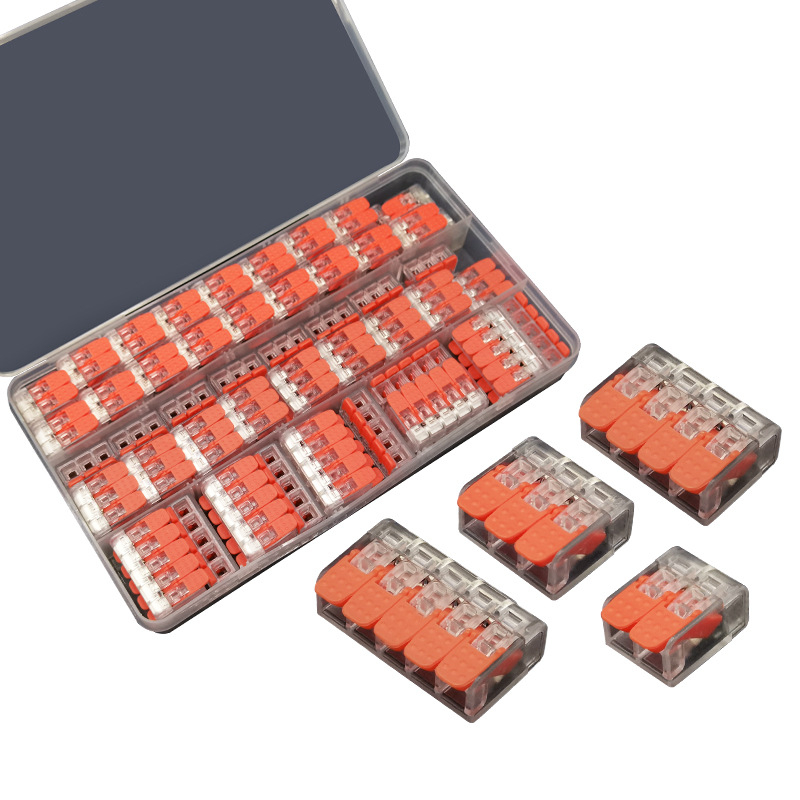 Greitas sujungimo terminalas, skirtas lygiagrečiam ir šakotam laidų sujungimui, 2345 skylės, 1 įėjimas-1 išėjimas, su greitu jungikliu užraktu