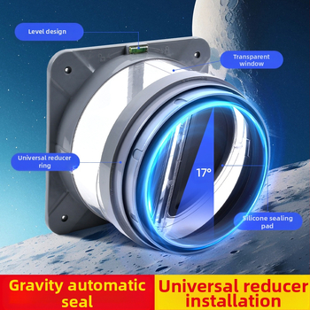 Клапан за обратно всмокване за кухненска/баня вентилационна тръба, ABS/PP, модерен минималистичен стил