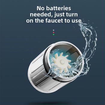 Kuhinjski kohout s produženjem protiv prskanja, LED senzor temperature mlaznice, filter za pranje povrća i tuš, model 017, ABS materijal, ručna montaža, površinska obrada injekcijskim oblikovanjem, moderni minimalistički stil