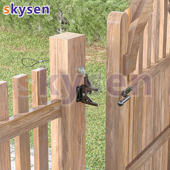 Оградна брава за врата с дърпател, Тип A, модел JLXSDS, въглеродна стомана, електростатично боядисване