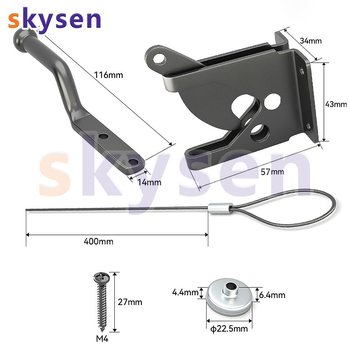 Оградна брава за врата с дърпател, Тип A, модел JLXSDS, въглеродна стомана, електростатично боядисване