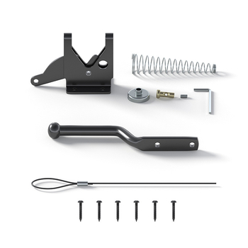 Оградна брава за врата с дърпател, Тип A, модел JLXSDS, въглеродна стомана, електростатично боядисване