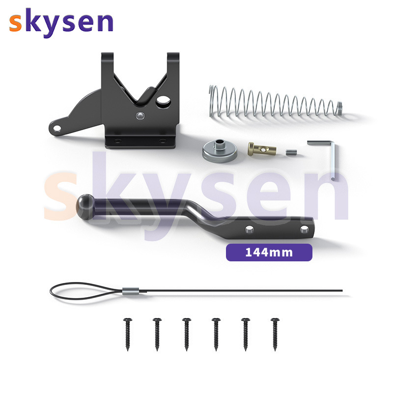 Оградна брава за врата с дърпател, Тип A, модел JLXSDS, въглеродна стомана, електростатично боядисване