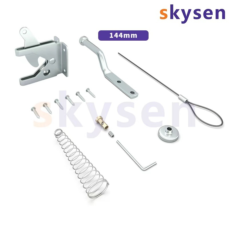 Оградна брава за врата с дърпател, Тип A, модел JLXSDS, въглеродна стомана, електростатично боядисване