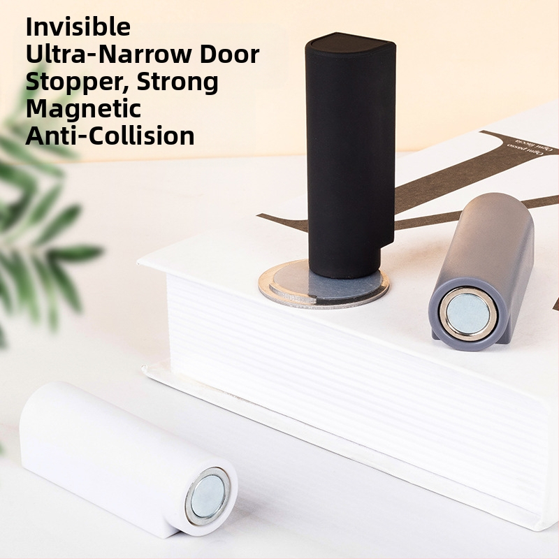 Дверна всмукваща система за монтаж на пода — автоматична, ABS силен магнит, матова повърхност, за много тесни пролуки между врати