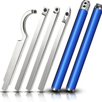 Комплект дървообработващи стругови инструменти, 10 части, дъгови режещи ножове, високоскоростна стомана, алуминиева кутия, Hui Hao