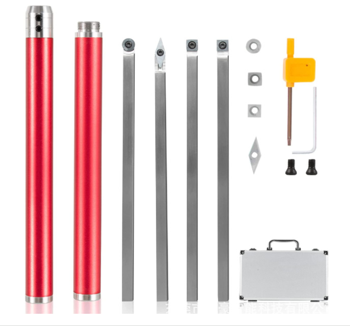 Комплект дървообработващи стругови инструменти, 10 части, дъгови режещи ножове, високоскоростна стомана, алуминиева кутия, Hui Hao