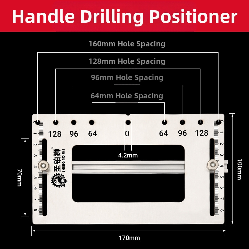Εντολέας διάτρησης οπών για εγκατάσταση λαβής ντουλαπιού, ανοξείδωτο ατσάλι, μοντέλο GJ09011