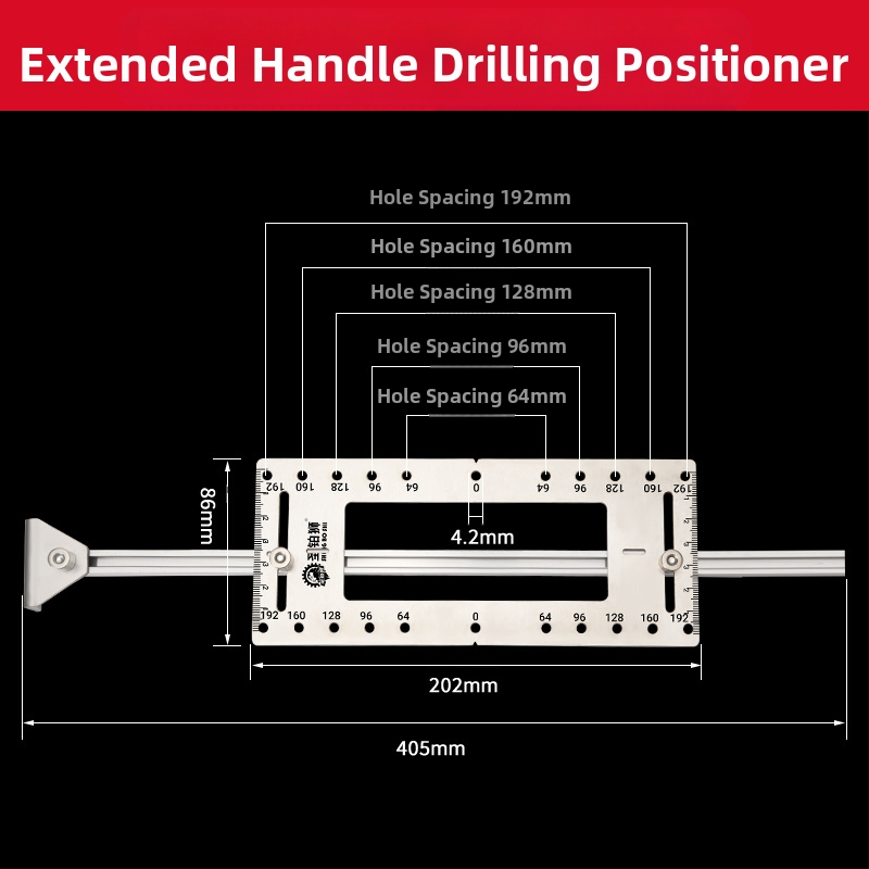 Εντολέας διάτρησης οπών για εγκατάσταση λαβής ντουλαπιού, ανοξείδωτο ατσάλι, μοντέλο GJ09011