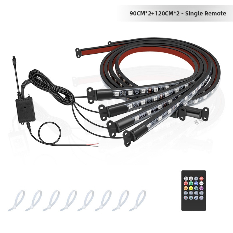 Automašīnas LED RGB šasijas lampiņa ar Bluetooth APP kontroli un balss aktivēšanu, 12V, 15W, PVC