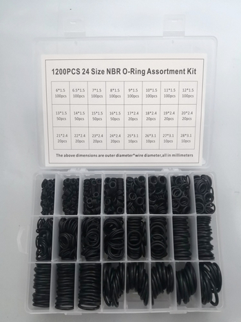 Набор за O-пръстени за ремонт: нитрилна гума, флуоркаучук и силикон; за високи температури, хидравлични водоустойчиви системи