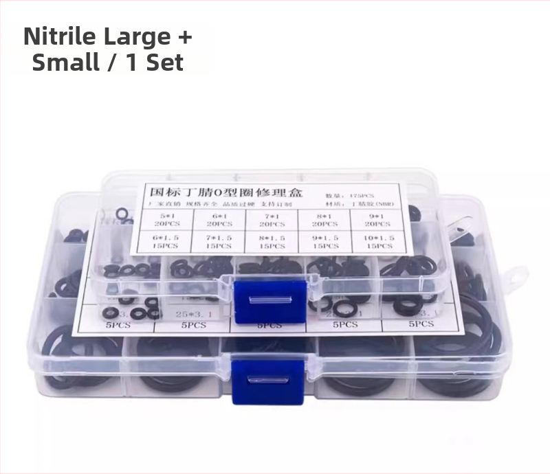 Набор за O-пръстени за ремонт: нитрилна гума, флуоркаучук и силикон; за високи температури, хидравлични водоустойчиви системи