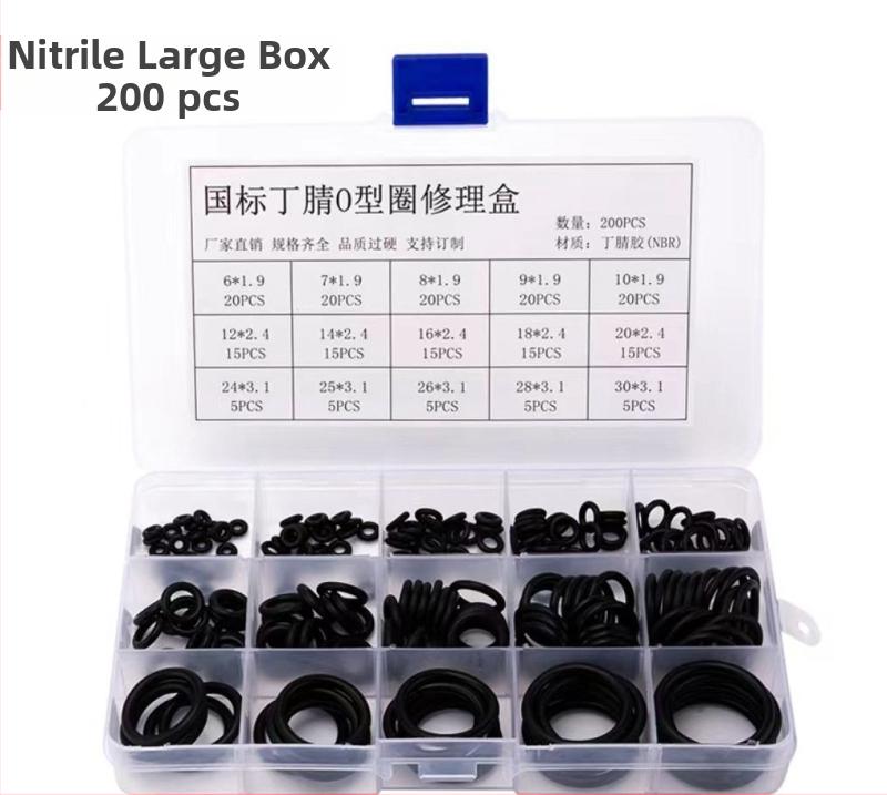 Набор за O-пръстени за ремонт: нитрилна гума, флуоркаучук и силикон; за високи температури, хидравлични водоустойчиви системи