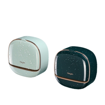 Θήκη σαπουνιού τοίχου με καπάκι και αποστράγγιση, ABS, στήριξη με βεντούζα, εκτύπωση λογοτύπου, δυνατότητα προσαρμογής