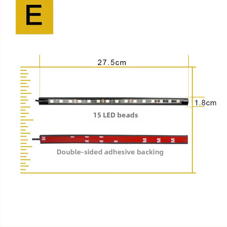 LED вътрешно атмосферно осветление за автомобил, 15 лампи, 12V, 30W, 800 lm, живот 50 000 ч