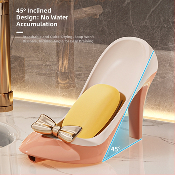 Пластмасов сапунник с вакуумна чашка за баня, дренаж, без пробиване на дупки, луксозен дизайн, възможност за печат на лого