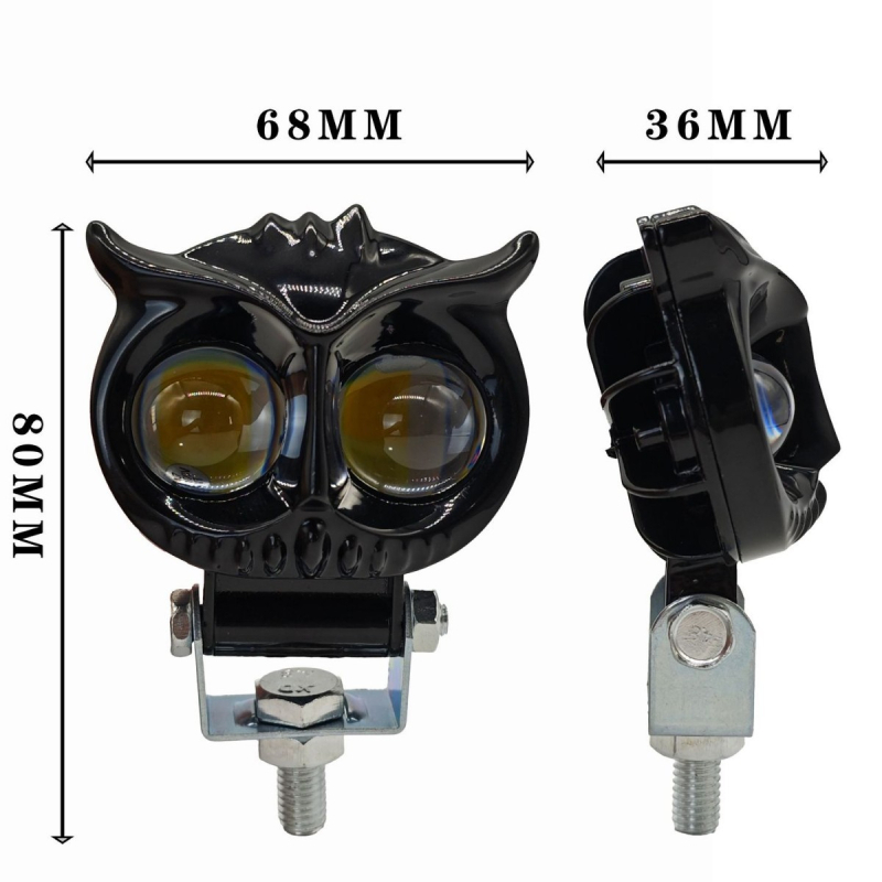 Φανάρι LED μοτοσικλέτας - νέο λεπτό μοντέλο κουκουβάγια, 12W, αλουμινένια κατασκευή, Liangmo Optoelectronics
