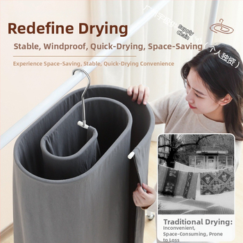 Κρεμάστρα για στέγνωμα ρούχων, στρογγυλό σχήμα με κλιπ, σιδερένια κατασκευή