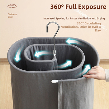 Κρεμάστρα για στέγνωμα ρούχων, στρογγυλό σχήμα με κλιπ, σιδερένια κατασκευή