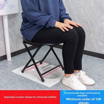 Седалка за тоалетна за възрастни и бременни, удебелена конструкция от въглеродна стомана, модел Section 06, с включена кофа за тоалетна