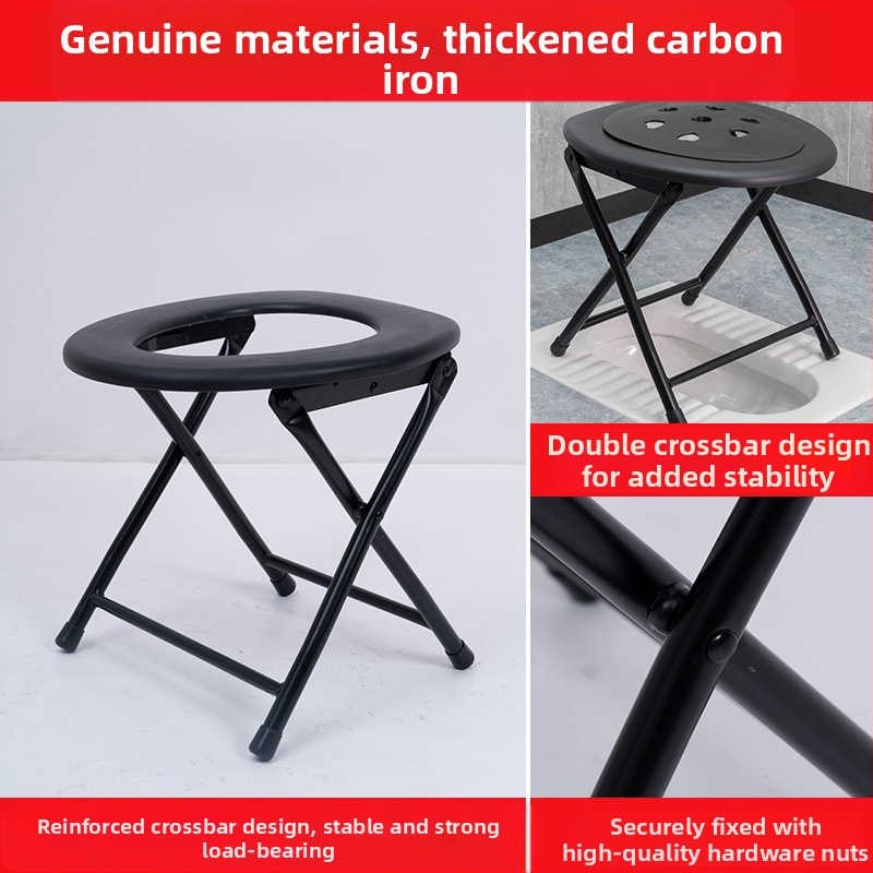 Toaletná stolička pre starších a tehotné ženy, hrubšia konštrukcia z uhlíkovej ocele, model Section 06, s vedrom na toaletu