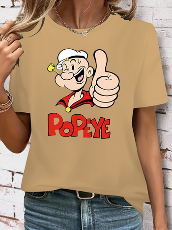 Μπλουζάκι Milk Silk, χωρίς γιακά, άνετη γραμμή, κοντό μανίκι, με εκτύπωση