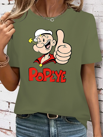 Μπλουζάκι Milk Silk, χωρίς γιακά, άνετη γραμμή, κοντό μανίκι, με εκτύπωση