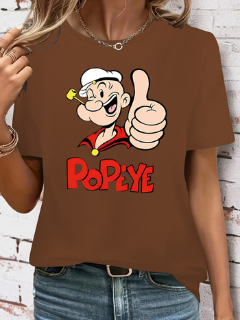 Μπλουζάκι Milk Silk, χωρίς γιακά, άνετη γραμμή, κοντό μανίκι, με εκτύπωση