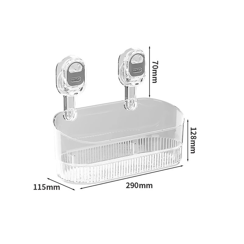 Στήριγμα τοίχου με βεντούζα, ράφι αποθήκευσης με απόστραγγιση για κουζίνα και μπάνιο, πολυλειτουργικό, χωρίς οπές — Υλικό: Πλαστικό; Μάρκα: Mi hao; Σετ: 10 τεμάχια; Στυλ: Φως Πολυτελείας
