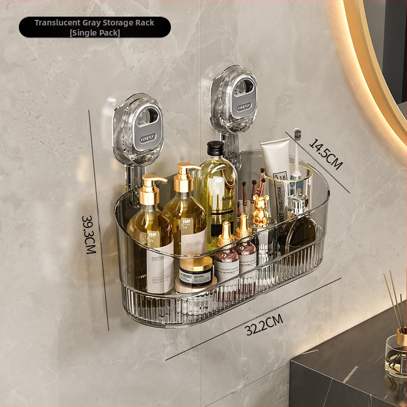 Στήριγμα τοίχου με βεντούζα, ράφι αποθήκευσης με απόστραγγιση για κουζίνα και μπάνιο, πολυλειτουργικό, χωρίς οπές — Υλικό: Πλαστικό; Μάρκα: Mi hao; Σετ: 10 τεμάχια; Στυλ: Φως Πολυτελείας